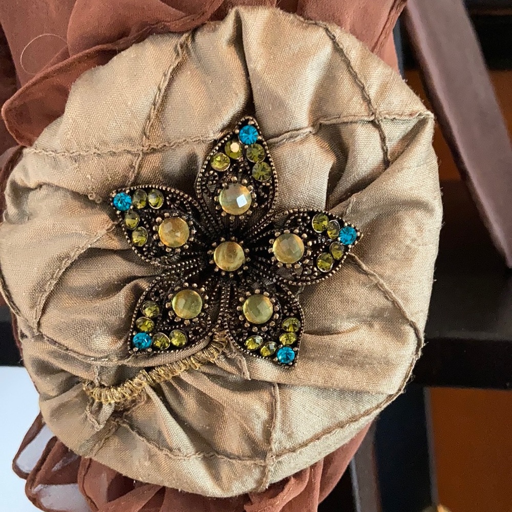 Large Textile Brooch Pin